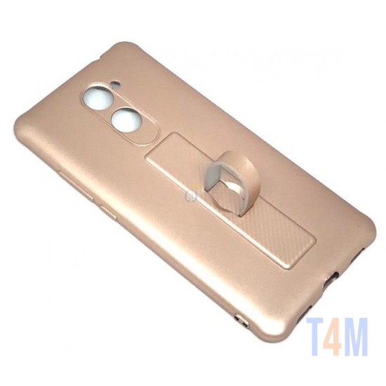 CAPA DE SILICONE MOTOMO COM ANEL DE DEDO PARA HUAWEI Y7 PRIME 2018 GOLD